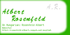 albert rosenfeld business card